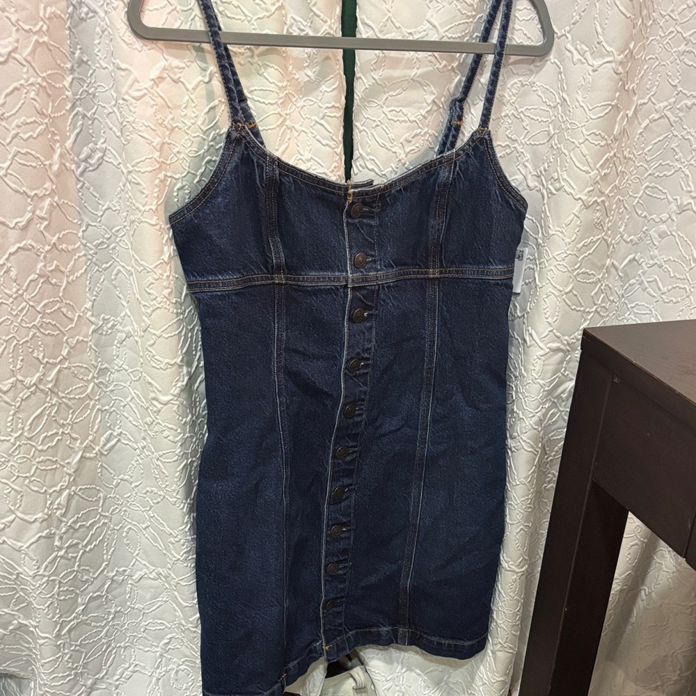 Denim American Eagle Button-Front Mini Dress NWT - image 1